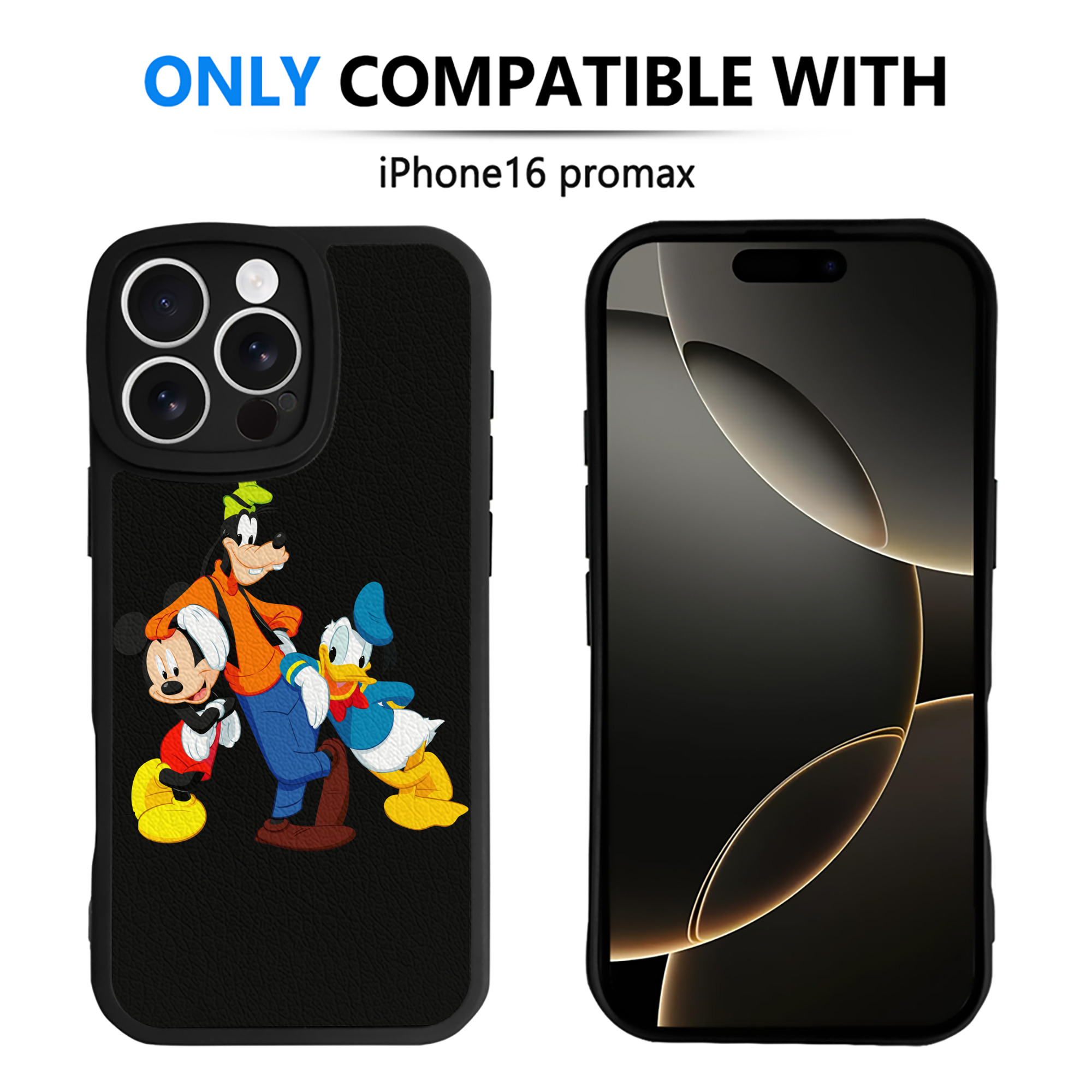 （画像用） ミッキーマウス Mickey Mouse 【iPhone 16シリーズ対応】シリコンスマホケース（レザー調） 材質：シリコン